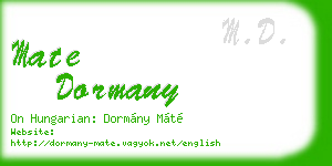 mate dormany business card